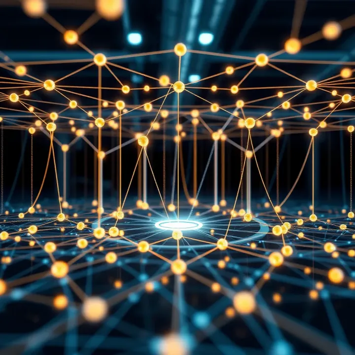 Conceptual visualization of decentralized oracle network connecting blockchain data