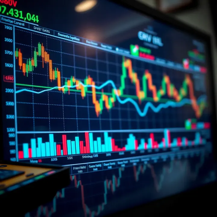 Graph showing financial charts and market trends related to forex and derivatives trading