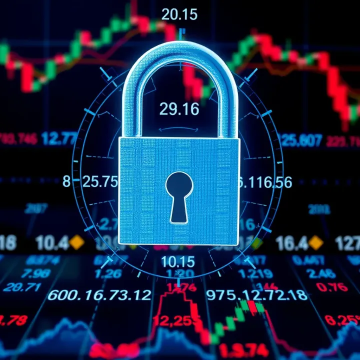 Secure digital padlock representing security measures and regulatory compliance of an online trading platform