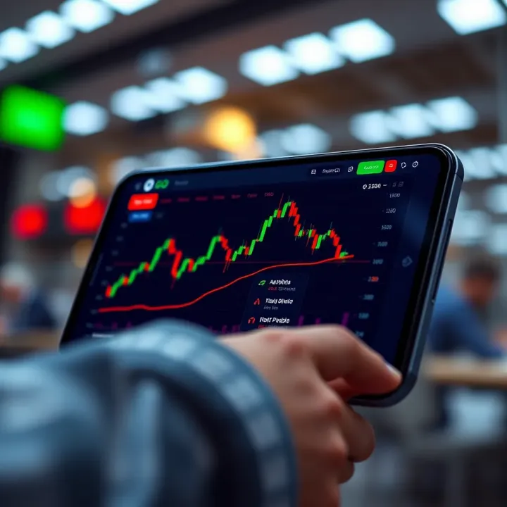 Mobile screen displaying the Deriv GO trading platform interface with charts and options