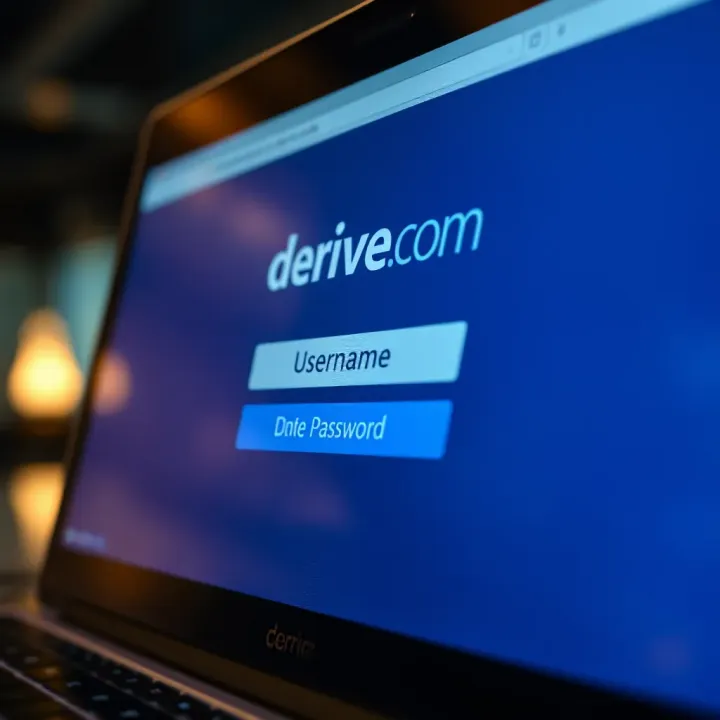 Derive.com Secure Login Interface Secure login interface of Derive.com showing username and password fields