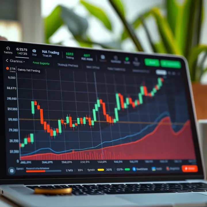 Graph showing investment growth in digital trading platform
