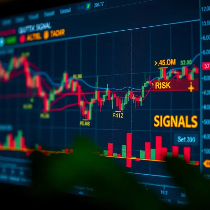 Chart displaying effective use of Quotex signals with highlighted areas for risk management