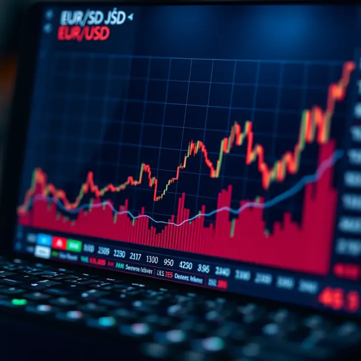 Graph showing economic indicators influencing EUR/USD exchange rate trends