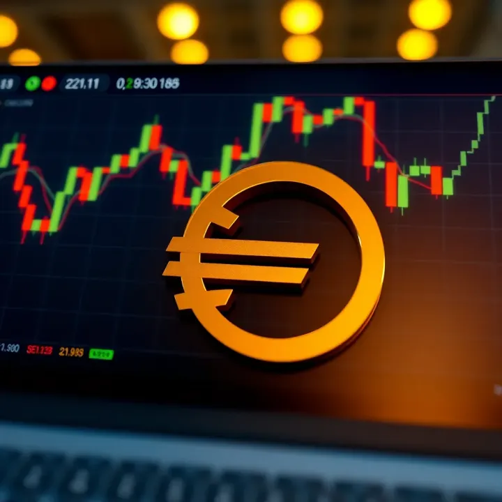 Technical chart showing recent movements and forecast scenarios for the euro exchange rate