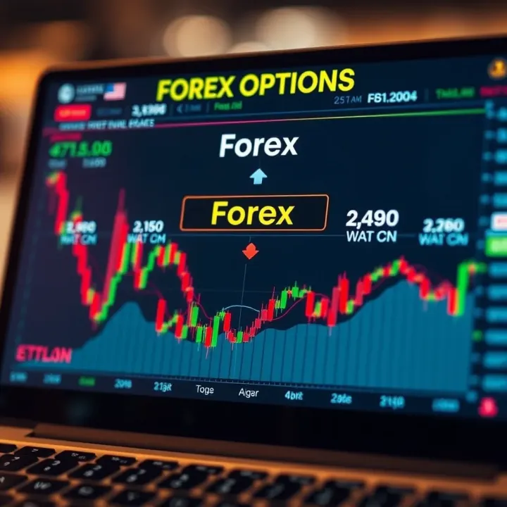 Diagram illustrating the concept of Forex options and currency exchange rates