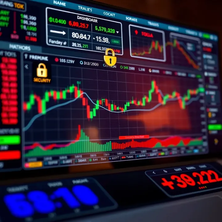 Dashboard showing security features and trading tools for forex currency exchange