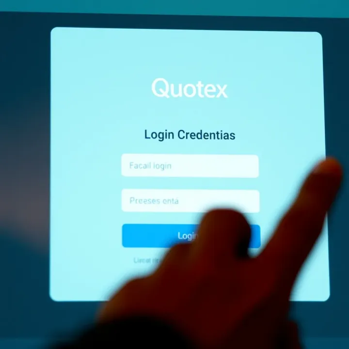 User interface showing login credentials input fields on Quotex platform