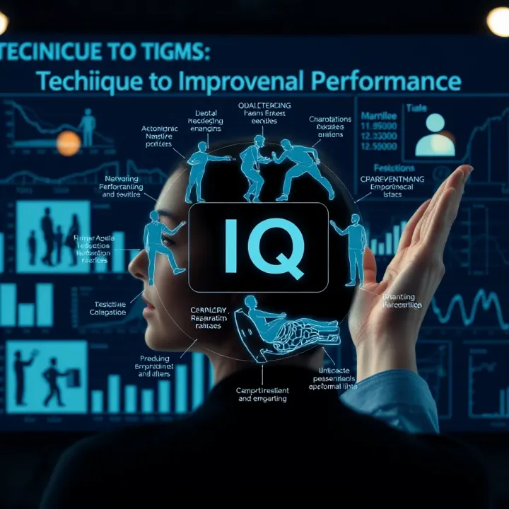 Diagram showing various techniques and exercises to enhance intellectual performance and cognitive skills
