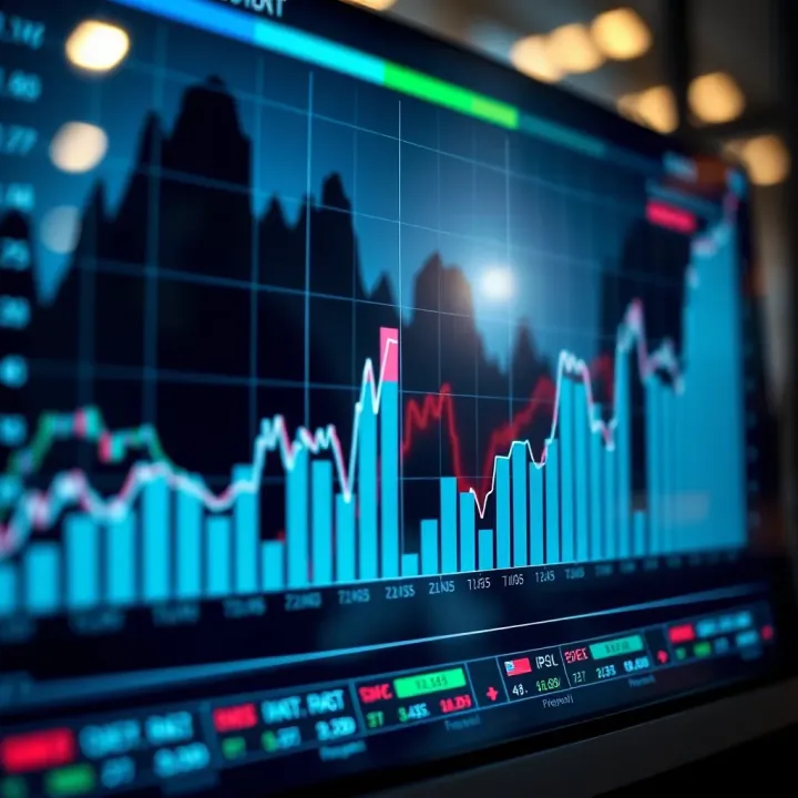 Graph showing investment growth trends with annotations highlighting strategies and risk management tips