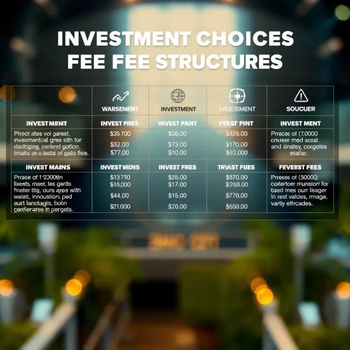 Graphical representation of various investment options and associated fees in the Brazilian market