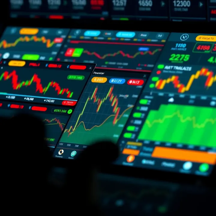 Illustration of diverse investment options available on IQ Option including stocks, forex, and cryptocurrencies