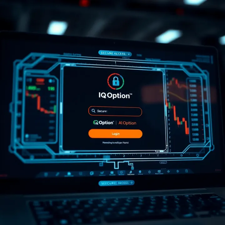 Secure login screen on the IQ Option platform with authentication features