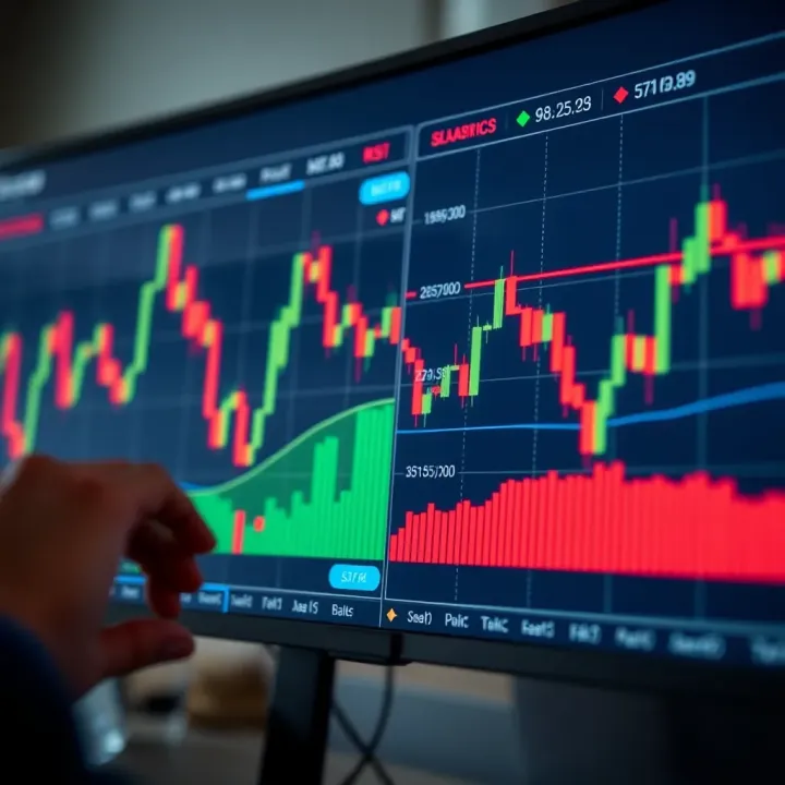 Technical indicators applied on IQ Option chart illustrating moving averages and RSI for enhanced trade analysis