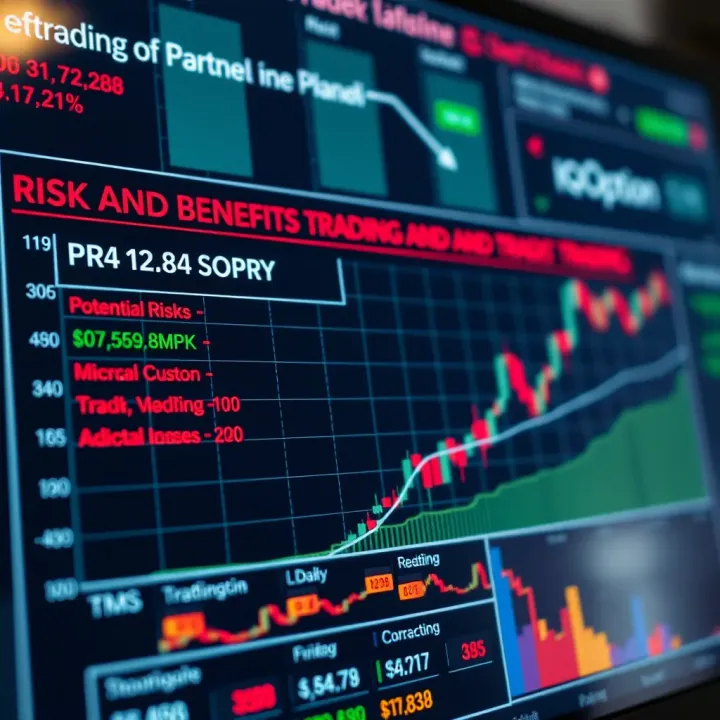 Graph depicting potential risks and benefits associated with online trading on IQ Option