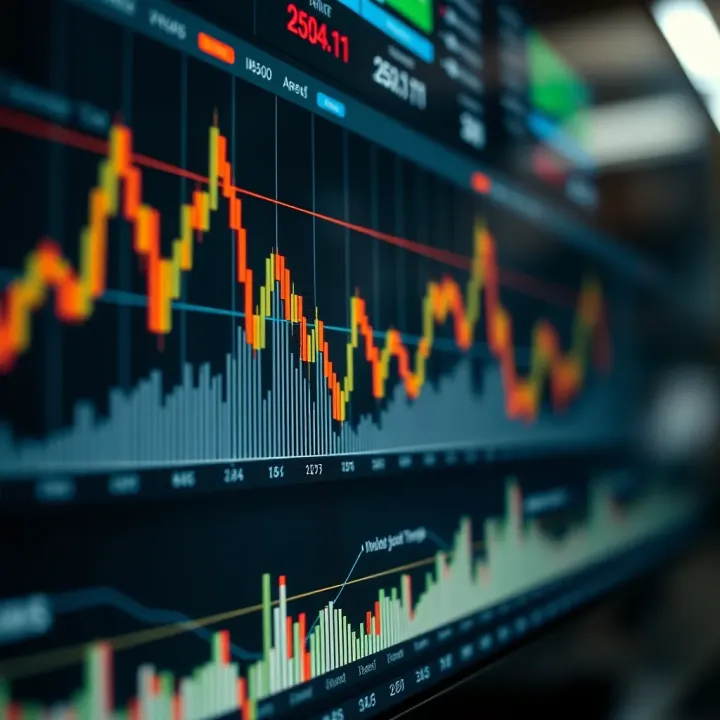 Chart illustrating simple and exponential moving averages overlaid on stock price data