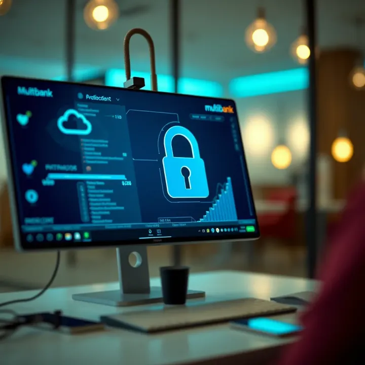 Secure online banking interface with data protection elements