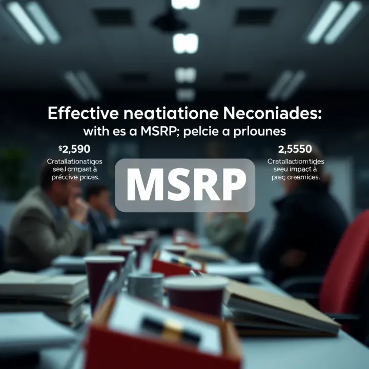 Effective Negotiation Techniques to Reduce MSRP Costs Graphic illustrating negotiation strategies to achieve better prices below MSRP