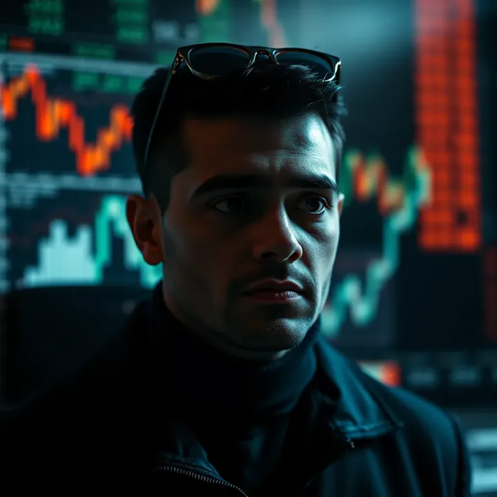 Abstract representation of emotional control and risk management in financial markets
