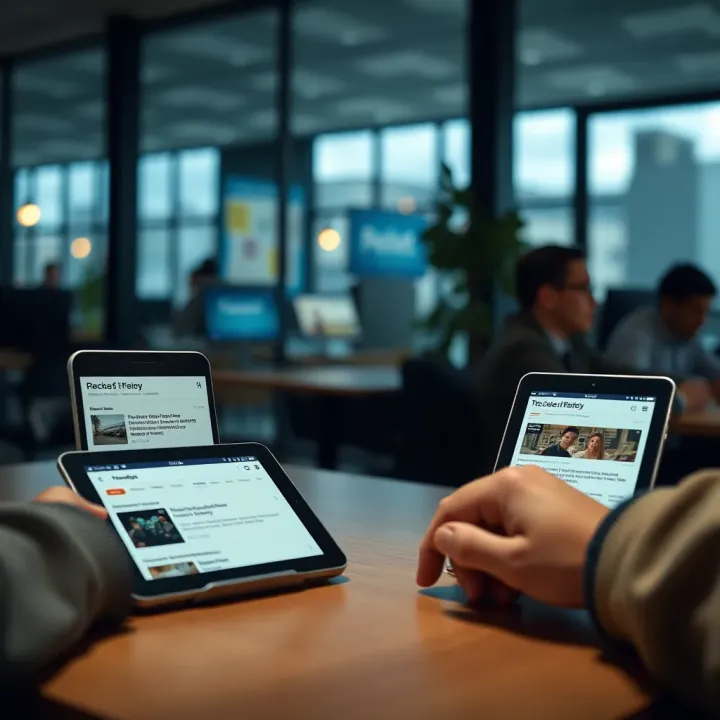 Synchronization between multiple devices showcasing Pocket content accessibility