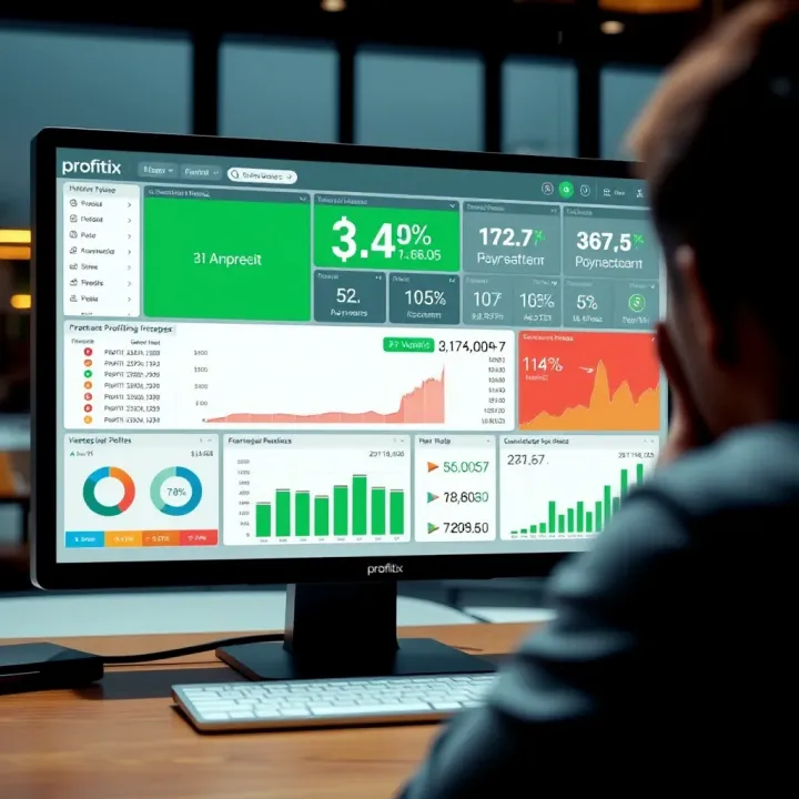 User interface of Profitix displaying various financial tools and options