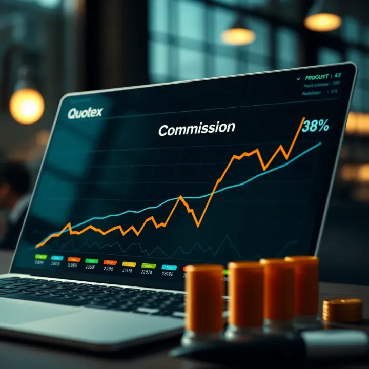 Commission Growth and Performance on Quotex Affiliate Program Chart displaying commission growth and affiliate marketing performance on Quotex platform