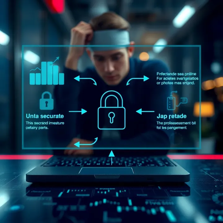 Graphic depicting online security measures to protect investments from scams