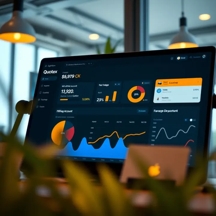 Dashboard overview showing affiliate account management on Quotex platform