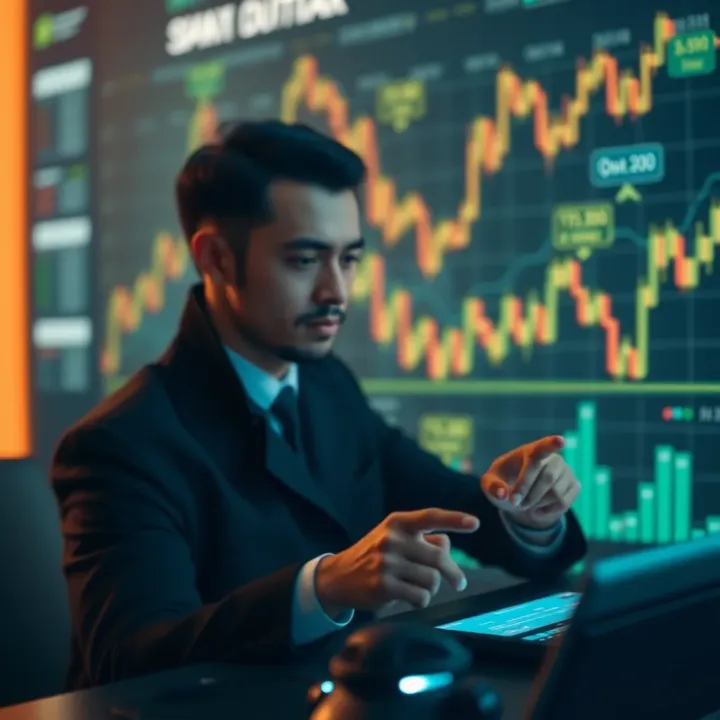 Illustration of digital financial assets and trading strategies on Quotex platform