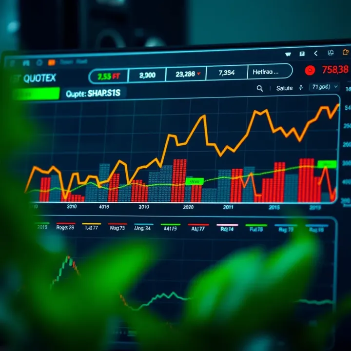 Graph illustrating performance metrics and investment insights on Quotex platform