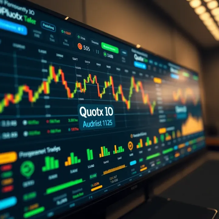 Dashboard interface showcasing real-time financial charts and trading options on Quotex IO platform
