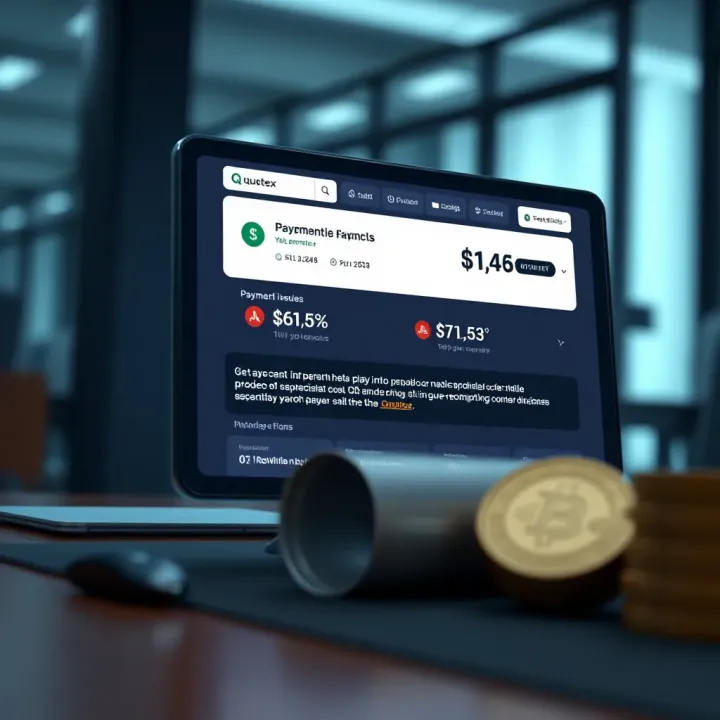 Illustration showing a digital investment platform with payment issues on screen