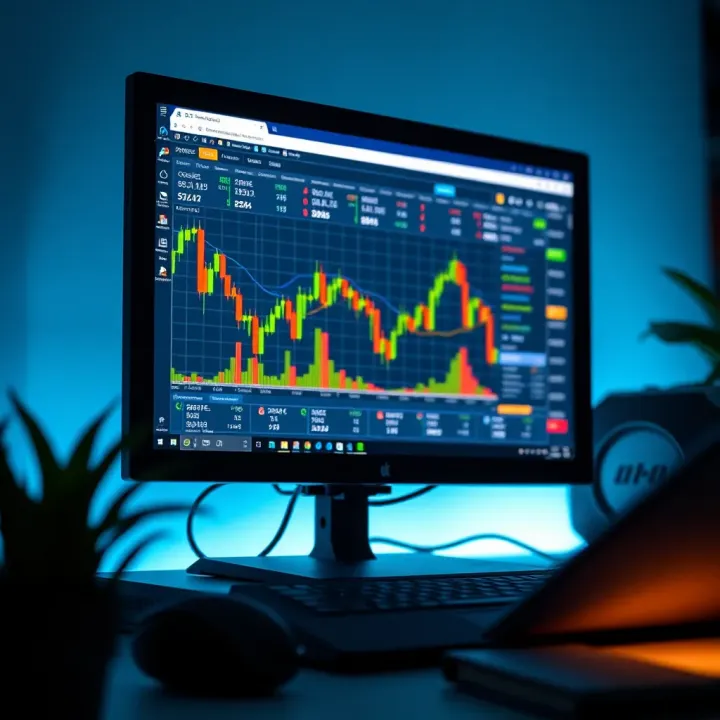 Interface of Quotex trading platform displayed on a computer screen
