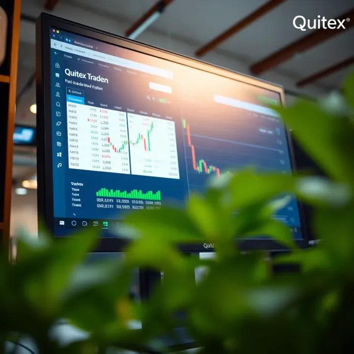 Computer screen displaying Quotex trading platform interface on Windows desktop