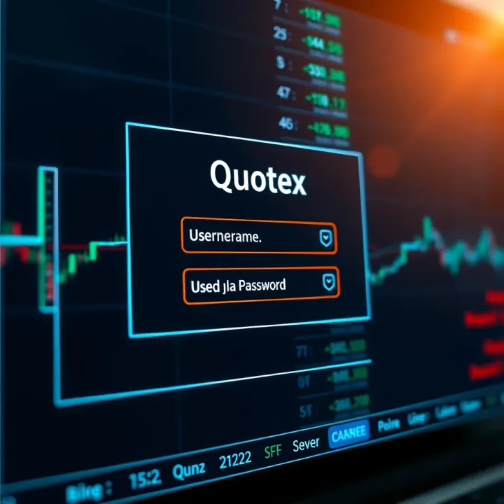 Secure login interface displaying username and password fields on a digital trading platform