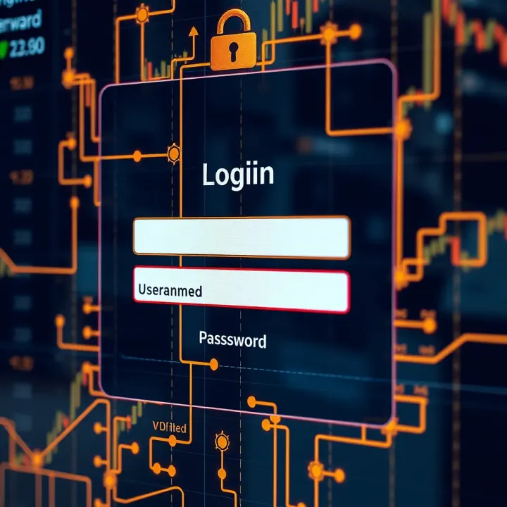 Secure login interface of IQ Option platform with username and password fields
