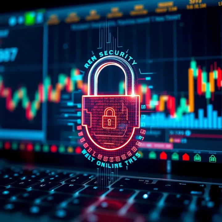 Secure digital padlock symbolizing encryption and protection of online trading accounts