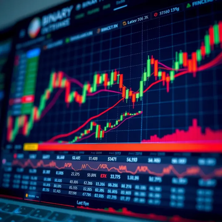 Graph showing various types of binary trading options and their potential outcomes
