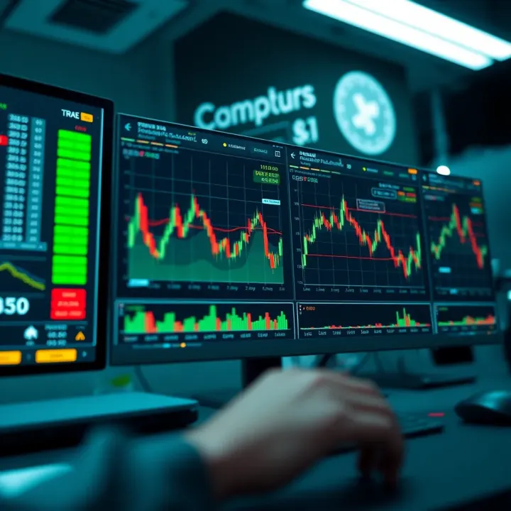 Interface of a digital trading platform displaying financial charts and tools