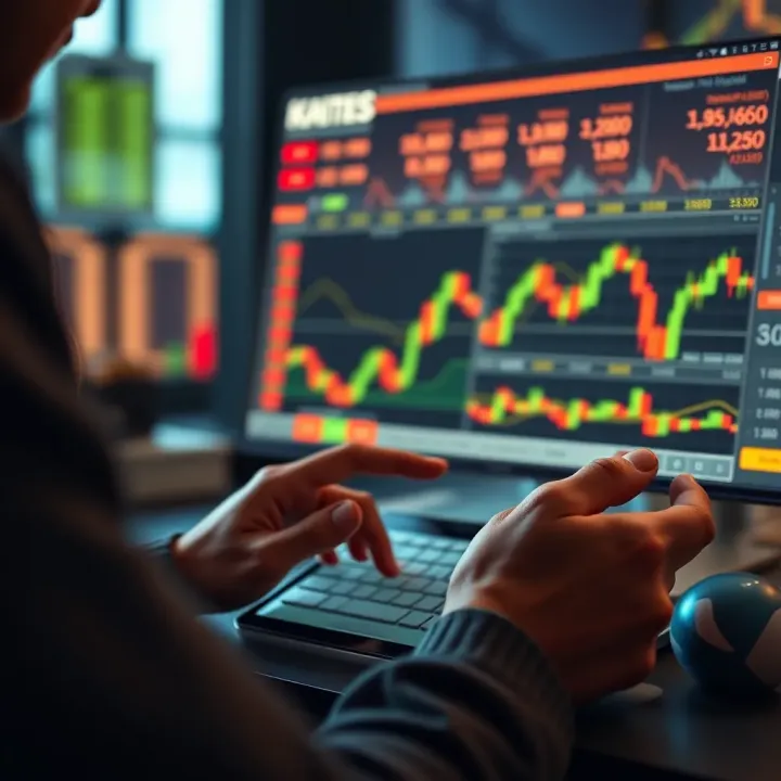 Person analyzing charts and trading strategies on a digital tablet