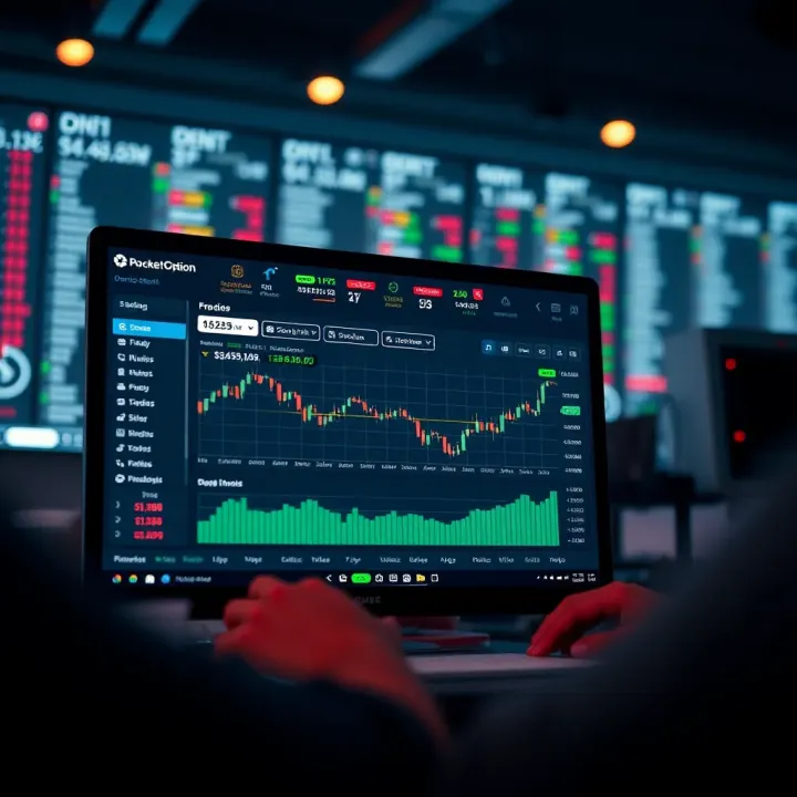 Pocket Option demo account dashboard showcasing trading interface and virtual balance