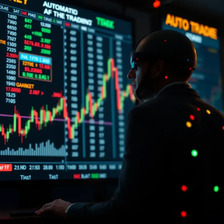 Graphical representation of automated trading algorithms analyzing financial market data