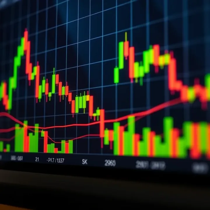 Candlestick Chart for Analyzing Price Movements in Binary Options Candlestick chart showing price movements and trend direction in binary options trading