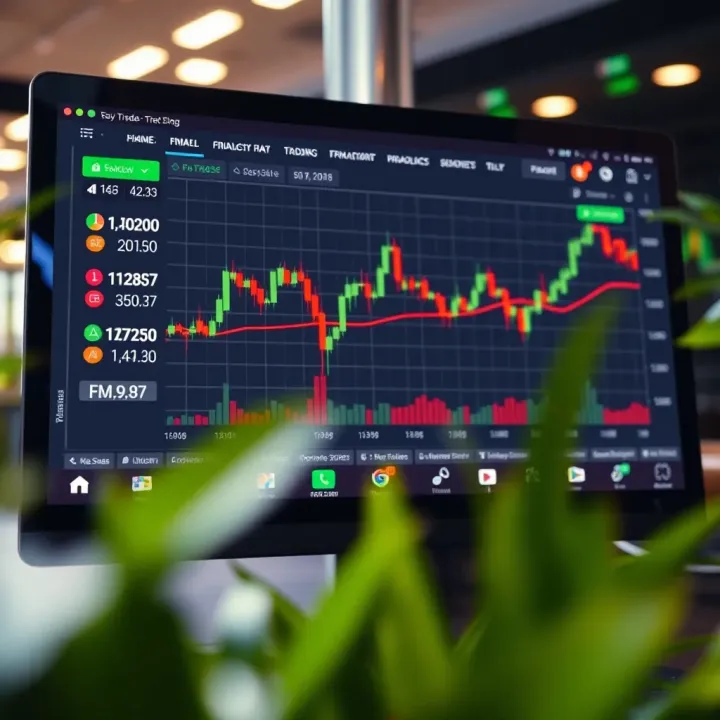 Graph showing financial trading trends on an online platform interface