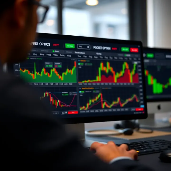 Interface displaying various trading options and charts on Pocket Option platform
