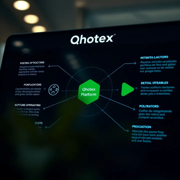 Diagram illustrating the main features and interface of Qhotex platform
