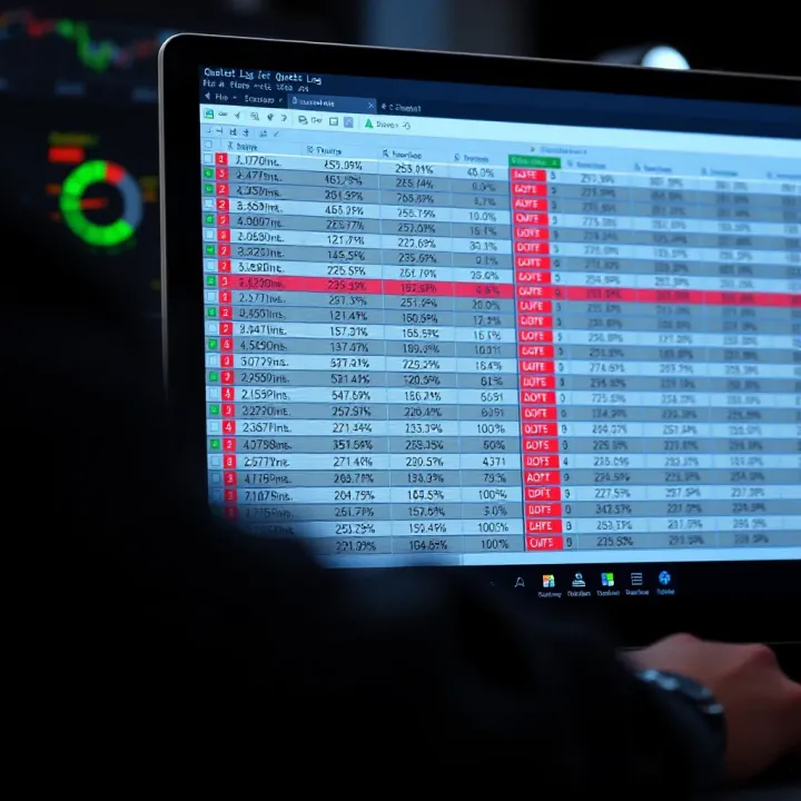 Interface showing detailed Quotex log entries for trading activities