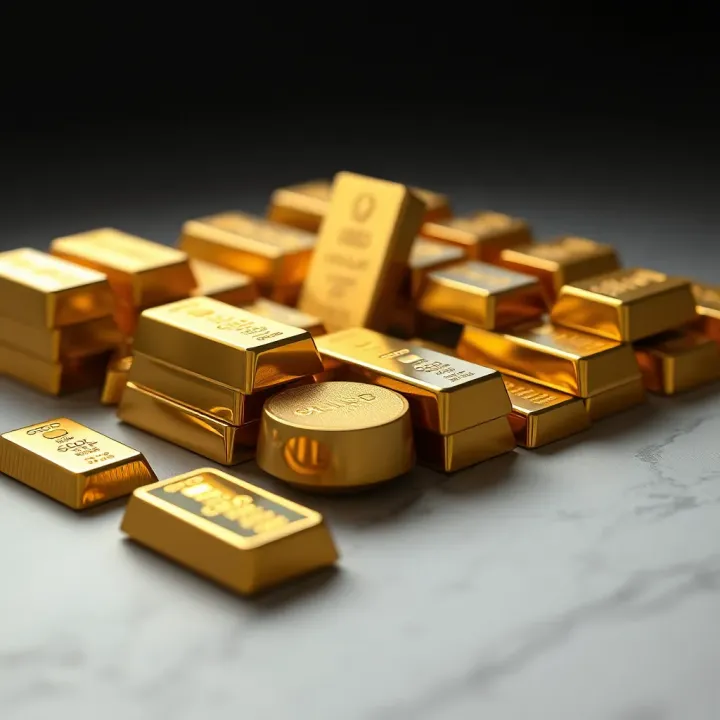 Collection of various gold bars with different sizes and weights arranged neatly to illustrate market variations